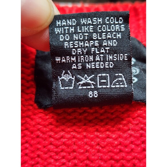 VTG Designers Studio Originals 2X Red Tropical Short Sleeve Sweater Embroidered - Picture 14 of 14